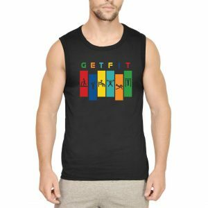 get fit men sleeveless t shirt black front